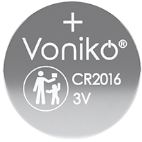 CR2016 Voniko 3v Lithium - 5 Pack