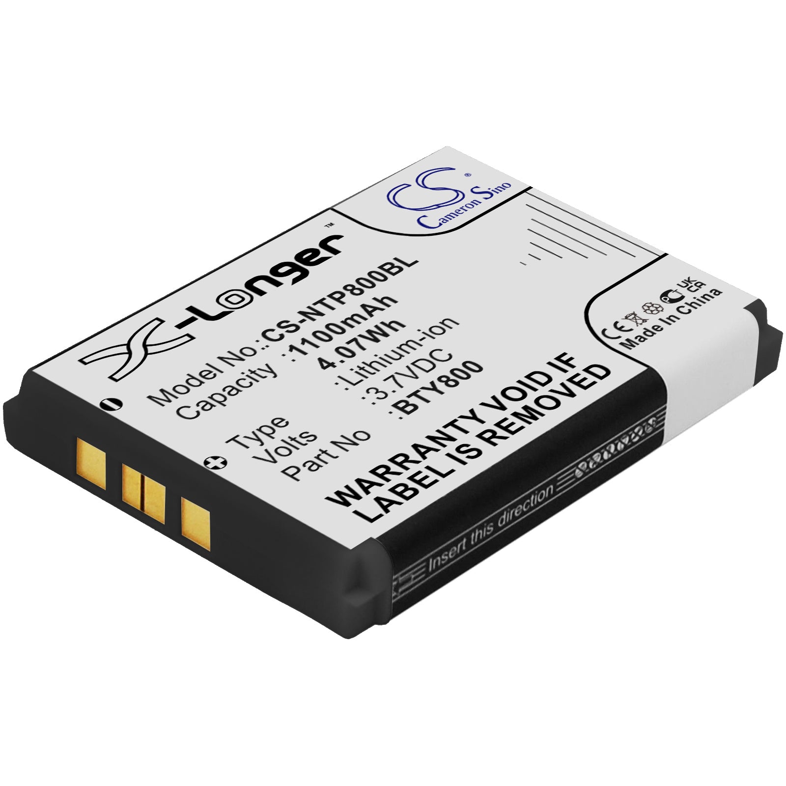 Cipherlab 8200 Scanner Battery - 1300mAh