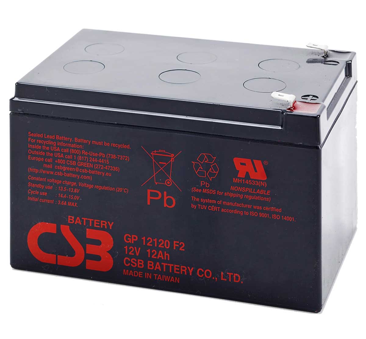 12V 12Ah CSB GP12120